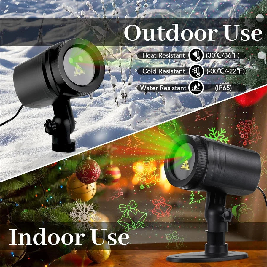 Christmas indoors and outdoors projector-12 Patterns Christmas Laser Projector