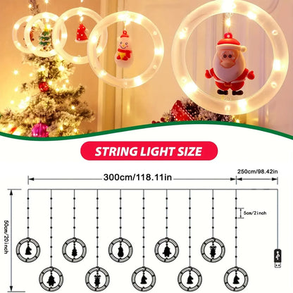 Magical LED Christmas Curtain Lights, 8 lights