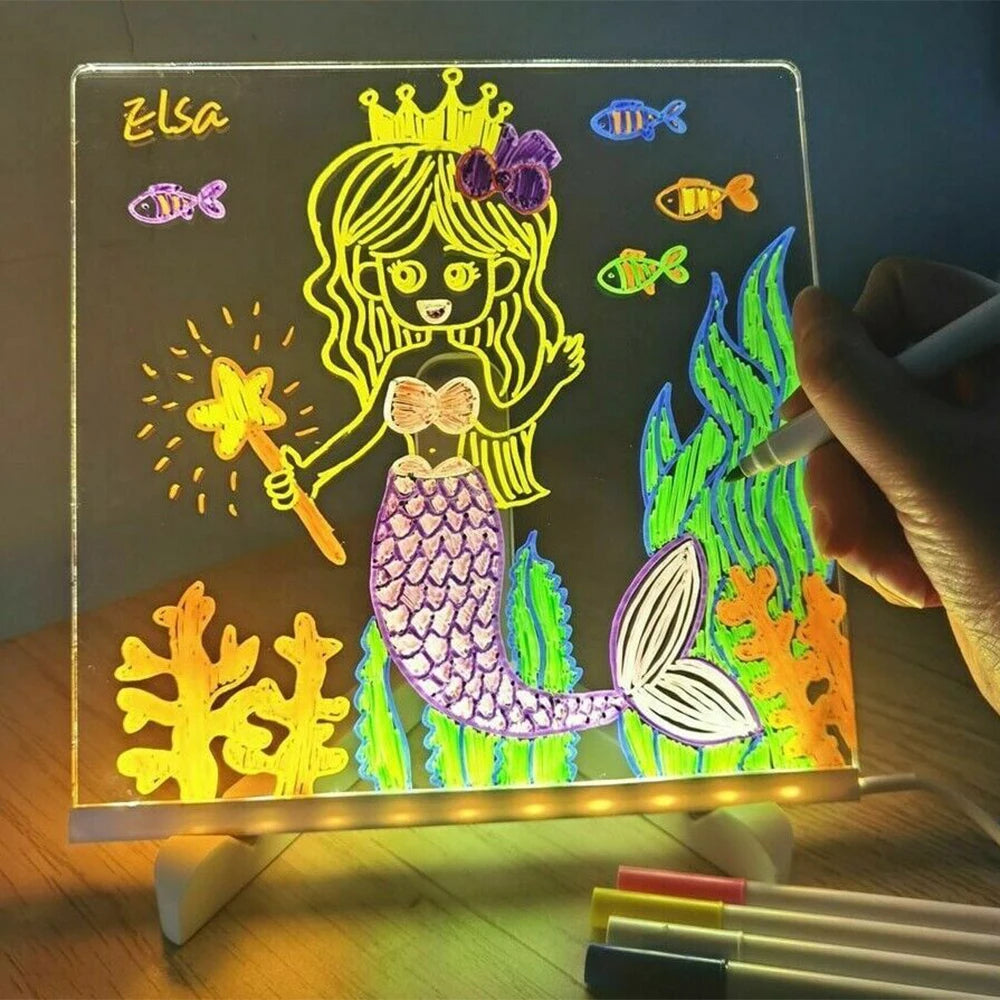 Children‘s Drawing Board Bedroom Night Light Birthday Kids Gift