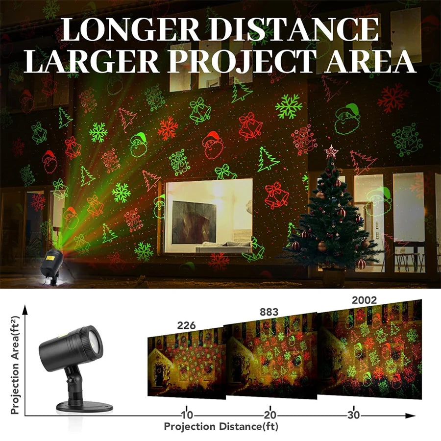 Christmas indoors and outdoors projector-12 Patterns Christmas Laser Projector